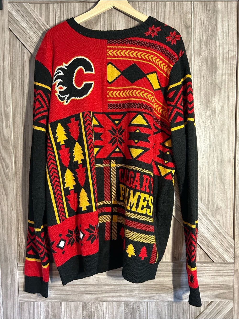 Calgary Flames Ugly Christmas Sweater Men’s 2XL Knit NHL
